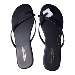Black Minimalist Slide Sandals with Y-Shape Straps NWT size 8.5